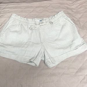 Linen shorts.